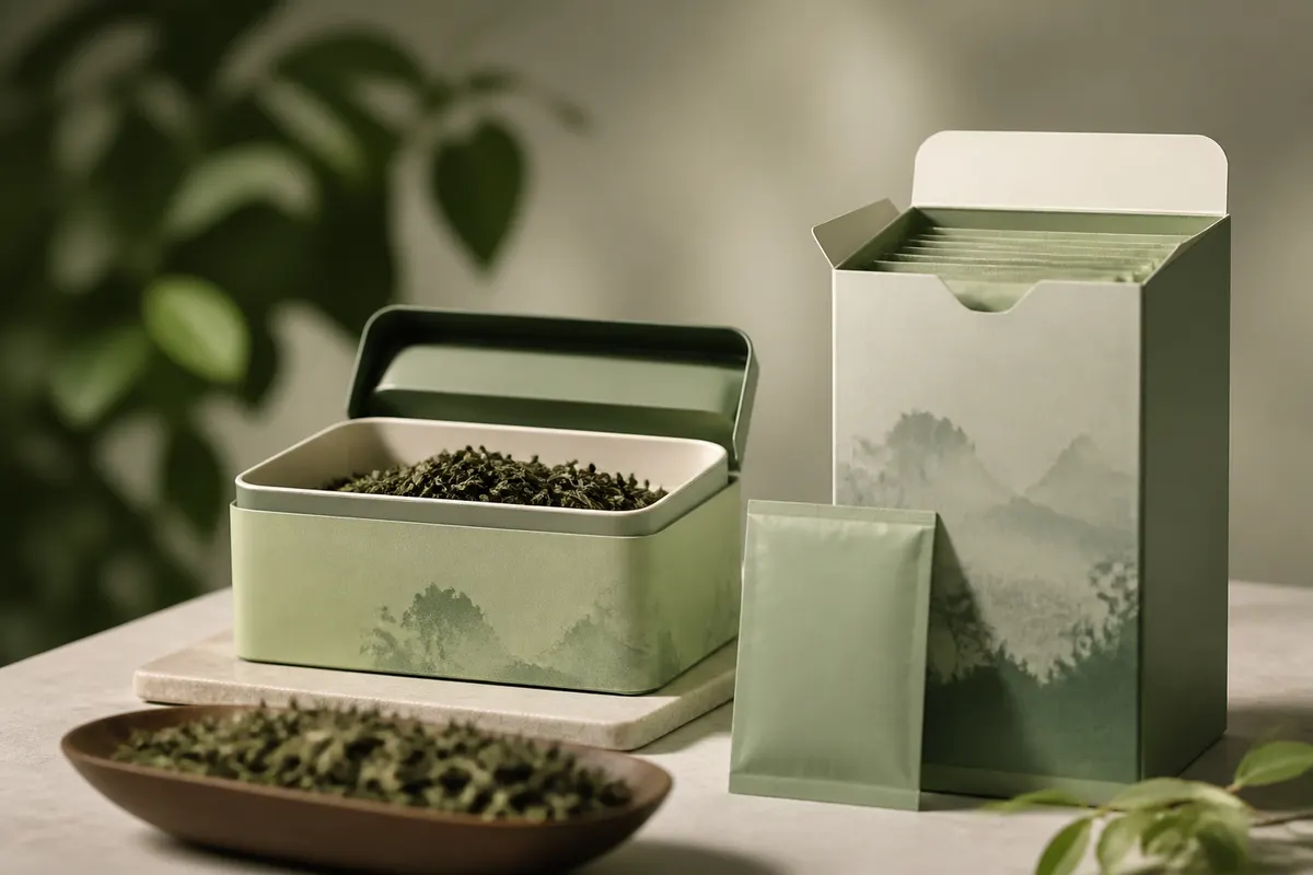 Tea Packaging Carton Mockups: 3D Previews for Loose Leaf & Sachet Brands — packaging preview thumbnail